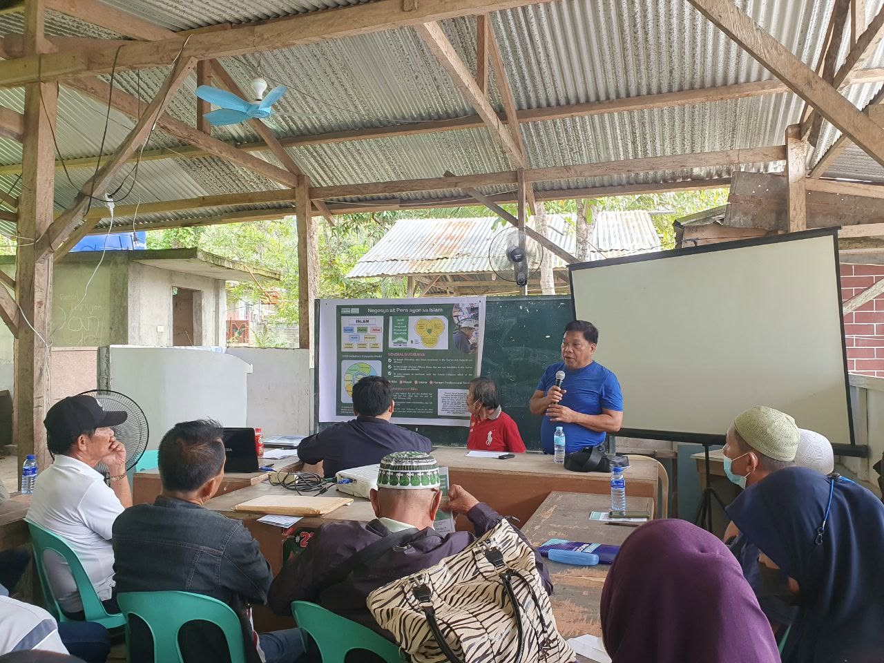 Cooperative and community organization representatives listen to a facilitator in Maguindanao del Norte.