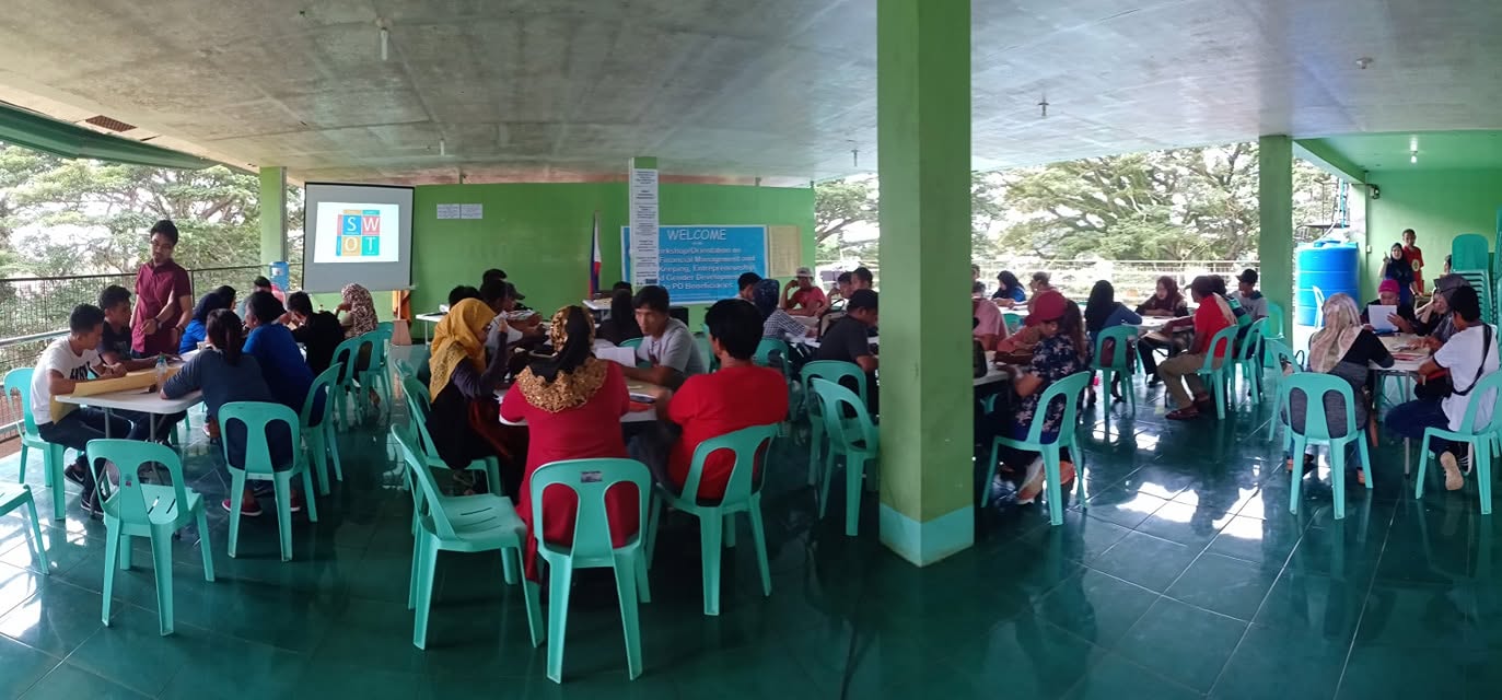 Coastal community organization participants work in groups during the FishCORAL training in Sulu.